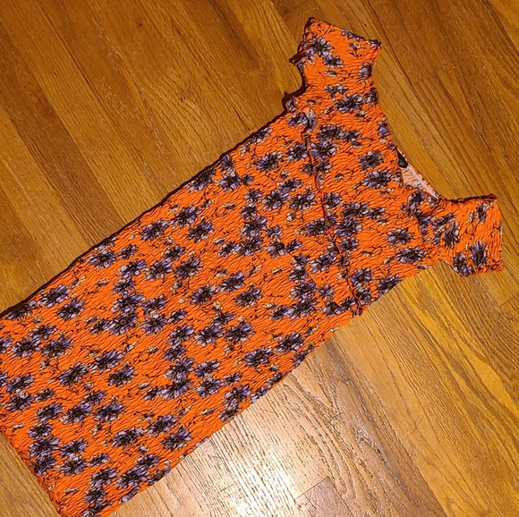 Topshop Dresses & Skirts - Topshop Orange Blue Smocked Blouse